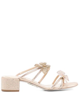 Rene Caovilla crystal-embellished 50mm sandals - Gold