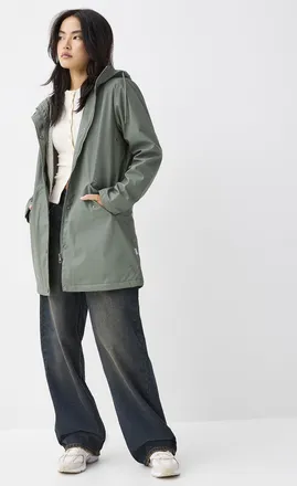 Only Womens Sally high-pile fleece lining raincoat