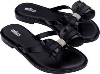 Melissa Slim V Ad Water Resistant Flip Flop in Black at Nordstrom, Size 10