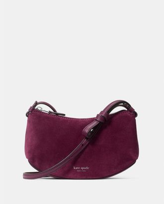 Kate Spade New York Womens Loop Suede Crossbody - Purple - One Size
