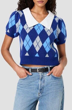 French Connection Koda Argyle Knit Combo Sweater in Oversized Argyle at Nordstrom, Size X-Small