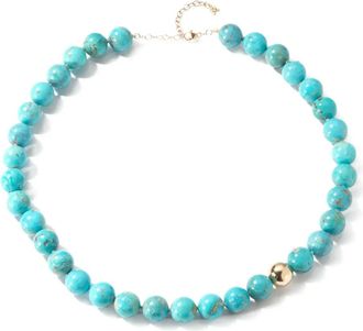 Mateo Bijoux 14kt yellow gold turquoise choker necklace - Blu