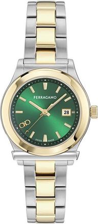 Ferragamo 1927 Two-Tone Bracelet Watch, 33mm in Two Tone at Nordstrom