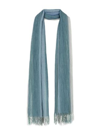 Giorgio Armani ombre fringed scarf - women - Fabric - One Size - Blue