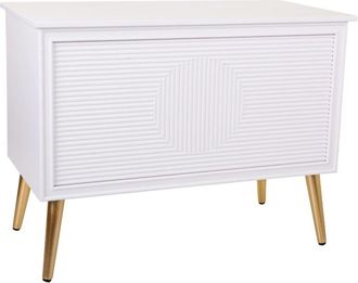 Wanderlust Deco Banqueta baúl de madera blanca 83x41,5x62,5