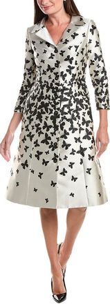 Teri Jon by Rickie Freeman Mikado Butterfly Pattern Coat Dress