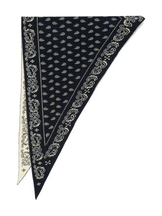 Guest In Residence paisley-pattern bandana scarf - unisex - Cashmere - One Size - Blue