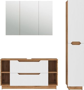 Vicco Juego De Muebles De Ba&ntilde;o De 3 Piezas Lotta, Blanco, 3 Piezas, Vicco