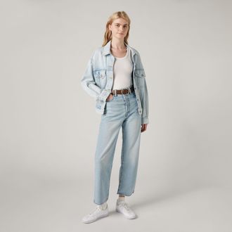 Levi's Ribcage Straight Ankle Jeans - Womens - 26X29 - Light Wash / Middle Road