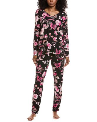 Natori 2Pc Fleur Dragon Cozy Knit Pajama Set