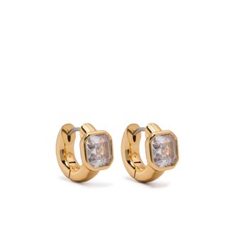 Kate Spade New York Earrings, female, Yellow, Size: ONE SIZE Gold-tone Huggie Hoop Earrings