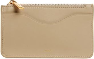 Vince Leather Zip-Top Card Case in Marzipan at Nordstrom
