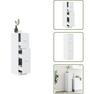 vidaXL Armadietto in truciolato - vidaXL Armadietto da Farmacia Bianco 30x41x118 cm in Truciolato - Credenza in truciolato