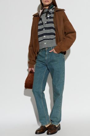 Acne Studios Suede Shearling Jacket, Womens, Brown