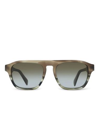 Paul Smith striped rectangle sunglasses - Green
