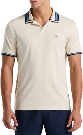 Original Penguin Tipped Cotton Interlock Polo in Birch at Nordstrom, Size Large