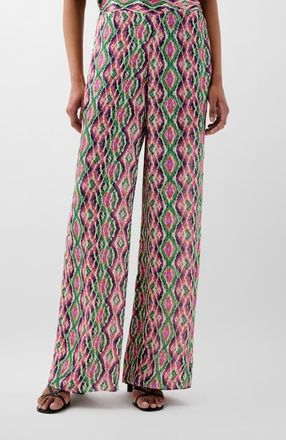 Scalpers Rombo Print Pant in Purple-Green at Nordstrom, Size X-Small Eu