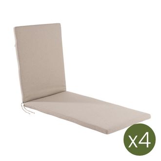 ED&Egrave;N JARD&Iacute; Pack de 4 cojines para tumbona olefin marr&oacute;n 196x60x5 cm