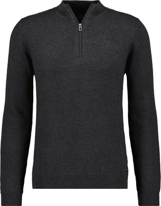 Ragman Rundhalspullover RAGMAN, Herren, Gr. 52, grau (anthrazit), 95% Baumwolle 5% Kaschmir, ohne Ausschnitt, Pullover Rundhalspullover