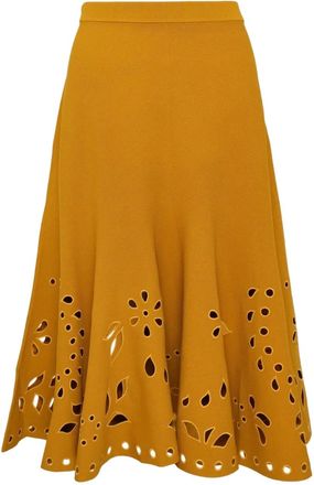 Ulla Johnson Fiorella midi-rok met uitgesneden detail - Geel