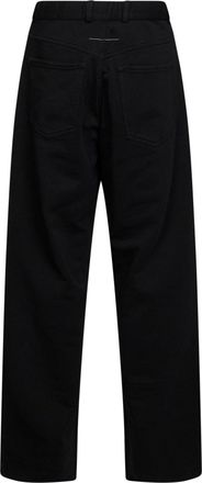 Maison Margiela Mens Trousers Wide-Leg Black Cotton