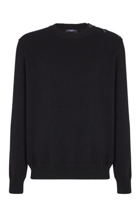 Balmain Fine eco-cashmere jumper in Black at Nordstrom, Size X-Large