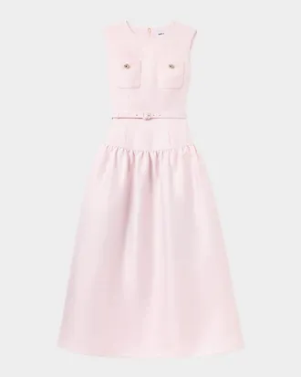 || SALE || Self-Portrait >> ケープリボンマキシドレス in Pink Pink Lace Embellished Midi Dress – self-portrait-US