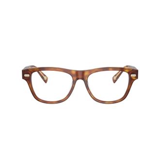 Brunello Cucinelli 0bc3005 Rectangular Tortoiseshell Eyeglasses with Metallic Accents