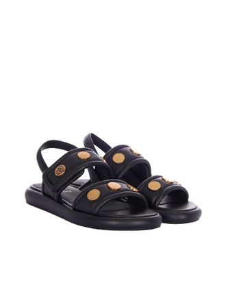 Pinko Womens Sandals Fiona Black-Antique Gold Black/antique