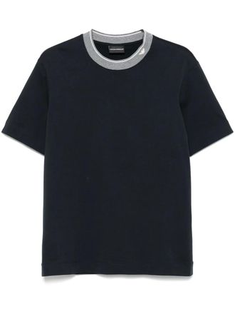 Emporio Armani T-shirt met gestreept detail - Blauw