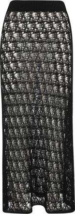 Roberto Collina Maxi Skirts, female, Black, XS, Black Lace Punk Skirt