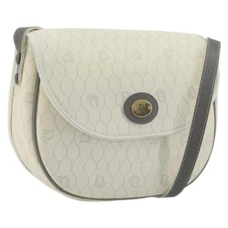 Dior Pre-owned Vintage Canvas Shoulder Bag - Dames - Pre-owned - Wit - Maat: ONE Size Leer