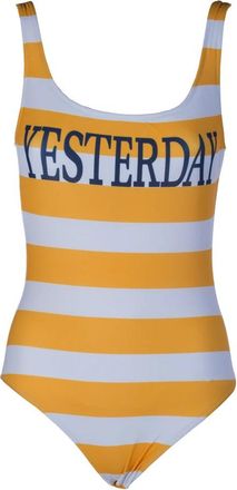 Alberta Ferretti Stijlvolle Zwemkleding Collectie - Dames - Badpakken - Geel - S - Polyester - Badmode