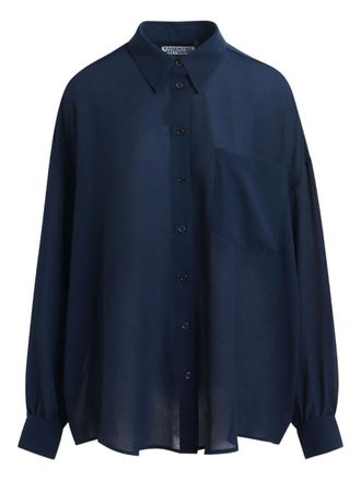 Essentiel ruffle-sleeve shirt - Blue