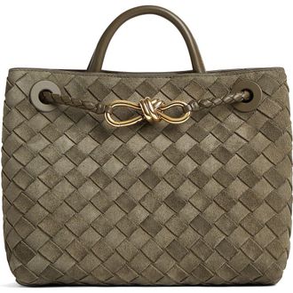 Bottega Veneta Small Andiamo Intrecciato Suede Shoulder Bag in 3231 Cypress-M B-Cypress at Nordstrom
