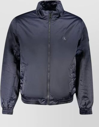 Calvin Klein ribbed-trim single-breasted jacket