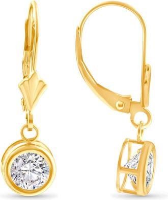 Pompeii3 1/2-1Ct Dangle Diamond Lever Back Studs 14k Gold