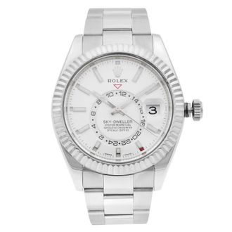 Rolex Pre-owned Rolex Sky-Dweller GMT Automatic Chronometer White Dial Mens Watch 326934 WSO