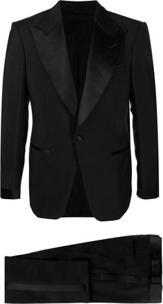 Tom Ford two-piece single-breasted dinner suit - men - Cupro/Mohair/Wool/Silk - 46 - Black