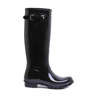 Hunter Original Tall Gloss Rain Boots - female - Hunter - Wellies - Black - 3 UK - Shoes