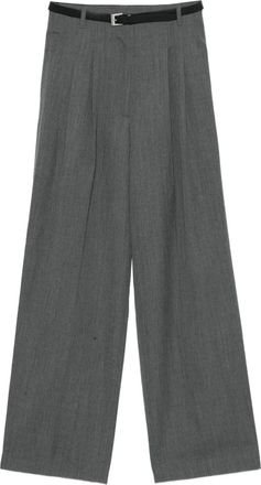 Juun.J Pantaloni con cintura e pieghe - Grigio