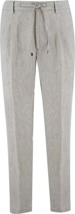 Berwich Spiaggia Broek - Heren - Straight fit broeken - Grijs - 3XL - Linnen - Broeken