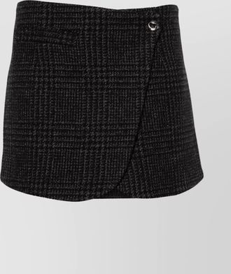 Coperni wool blend check wrap skirt