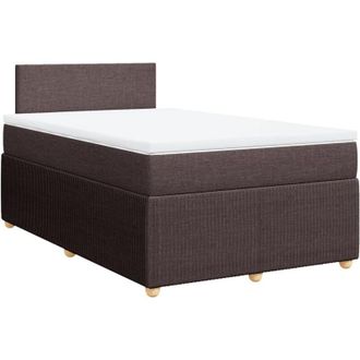 vidaXL Cama Box Spring Con Colch&oacute;n Tela Marr&oacute;n Oscuro 120x200 Cm Vidaxl