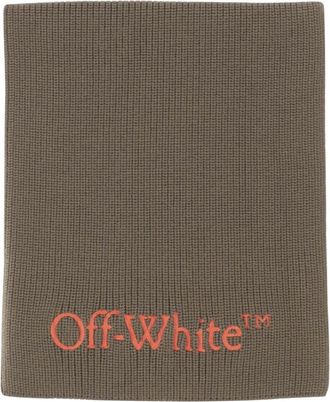 Off-white Wollen Kasjmier Sjaal - Heren - Wintersjaals - Groen - ONE Size - Wol - Accessoires