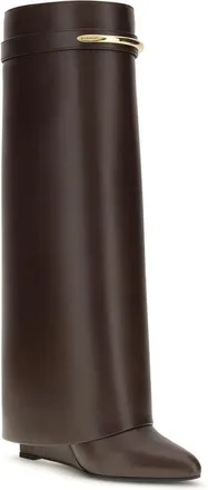 Givenchy Womens Brown Calf Leather Bos Taurus High Heel Boots