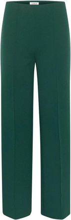 Soaked In Luxury Regenwoud broek met elastische taille - Dames - Straight fit broeken - Groen - M - Polyester - Broeken