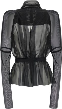 Rick Owens Womens Black Silk Full-Length Jacket Clothing