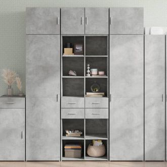 vidaXL Armario De Madera De Ingenier&iacute;a Gris Hormig&oacute;n 70x42,5x225 Cm Vidaxl