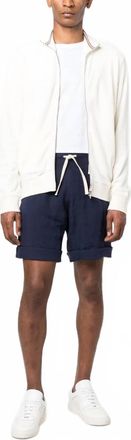 Orlebar Brown Egerton Mix Texture Sweatshirt In White Sand